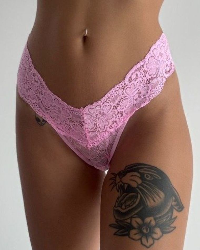 Bombacha Dalia — Encaje rosa · bombacha con moño